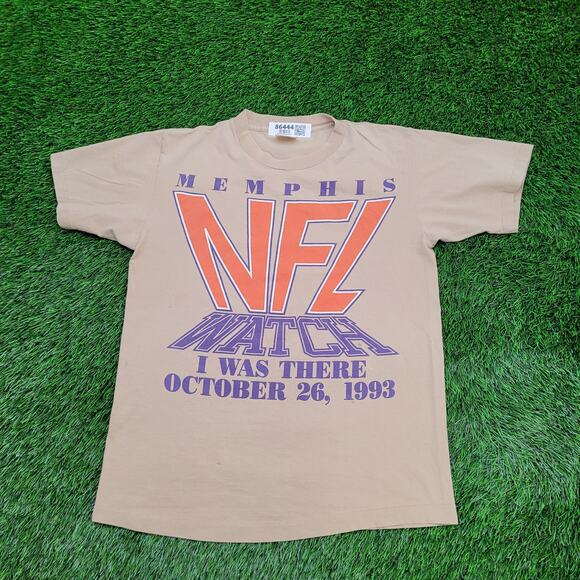 Vintage 1993 Memphis NFL Shirt Medium 20x27 Brown - Picture 1 of 15